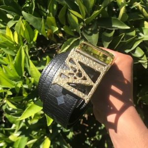 MCM Mena Textured M Reversible Belt